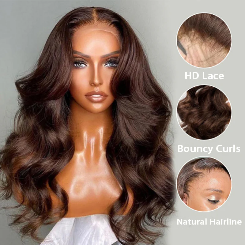 Wavy Brown Frontal Wig - Colored Wigs, Shop All Wigs, Wavy Wigs