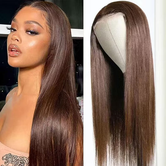Chocolate Brown Frontal Wig - Colored Wigs, Shop All Wigs, Straight Wigs