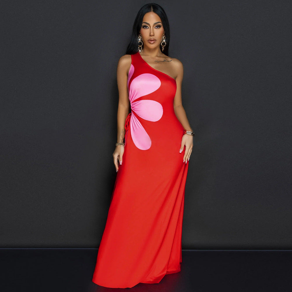 Eva Slant Shoulder Dress - Beachwear, Dresses