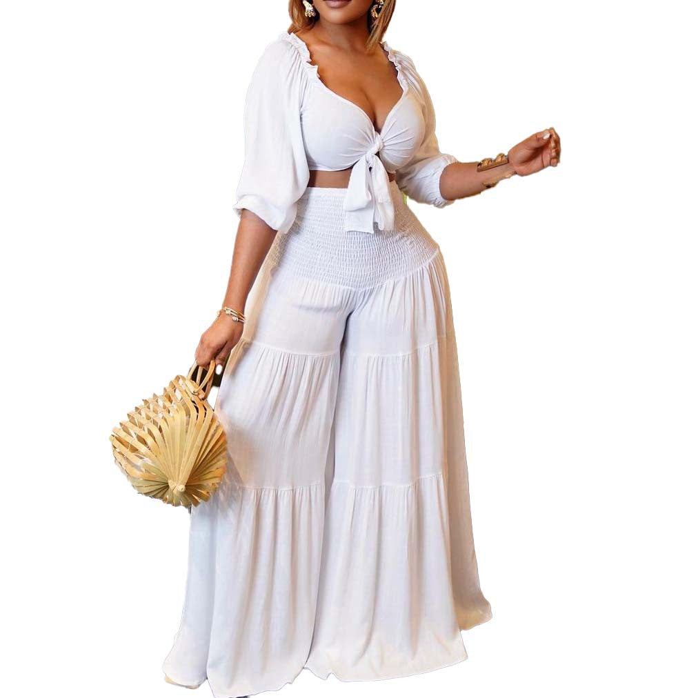 Molly White Summer Two-piece - Beachwear, Two Piece Sets