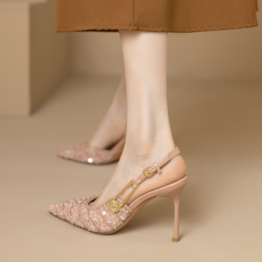 Solene Lace Sling Pumps - Pumps