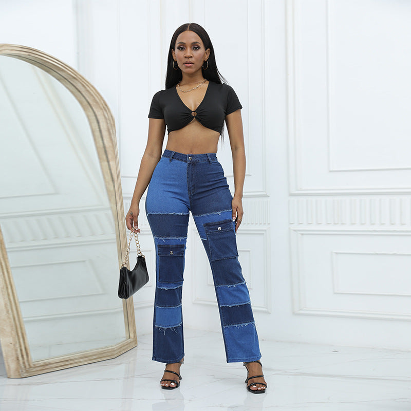 Mixed Baggy Jeans - Denim, Pants