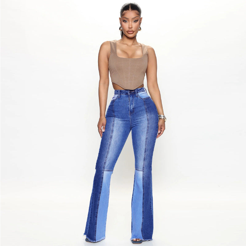 Next Patchwork Wide Leg Jeans - Denim, Pants