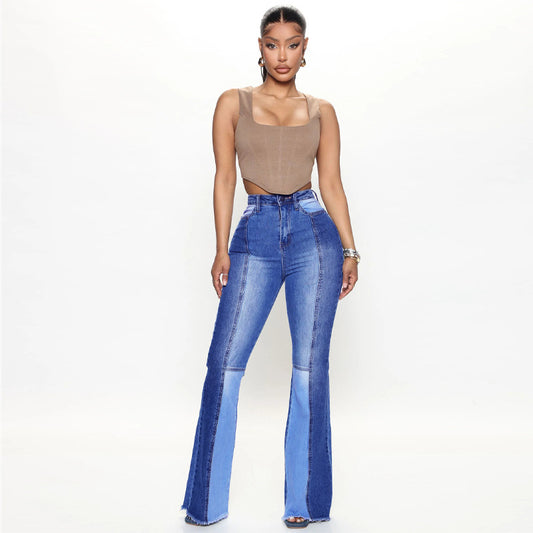 Next Patchwork Wide Leg Jeans - Denim, Pants