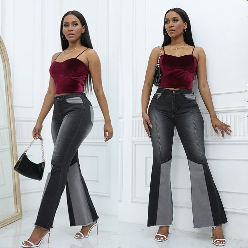 Next Patchwork Wide Leg Jeans - Denim, Pants