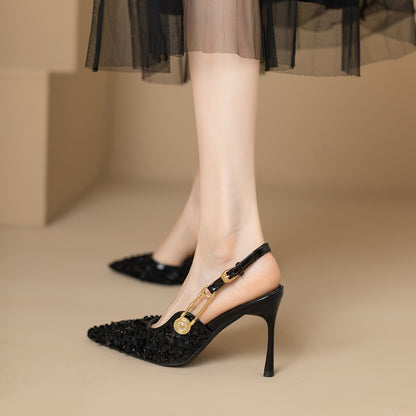 Solene Lace Sling Pumps - Pumps
