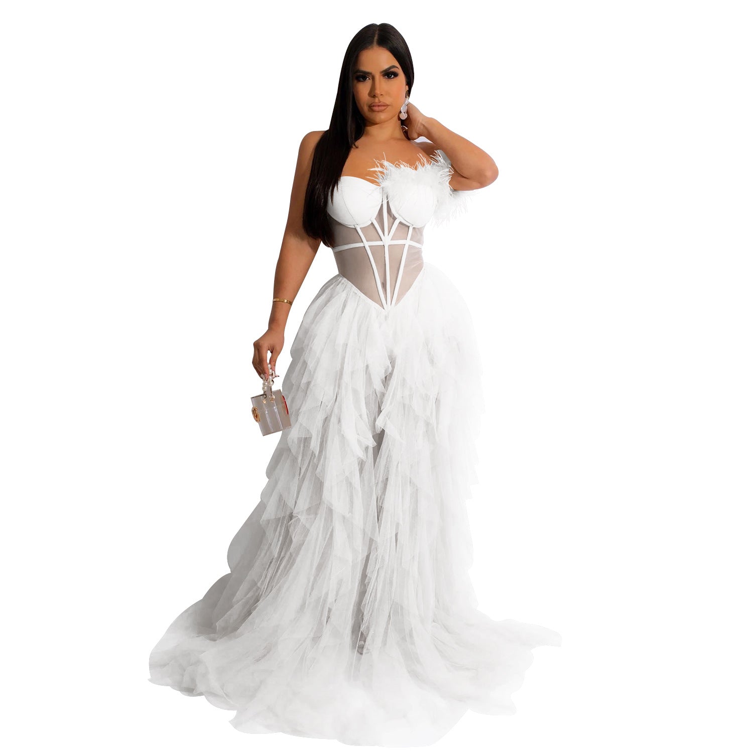 Sleeveless Wrap Mesh Long Dresses - Beachwear, Dresses